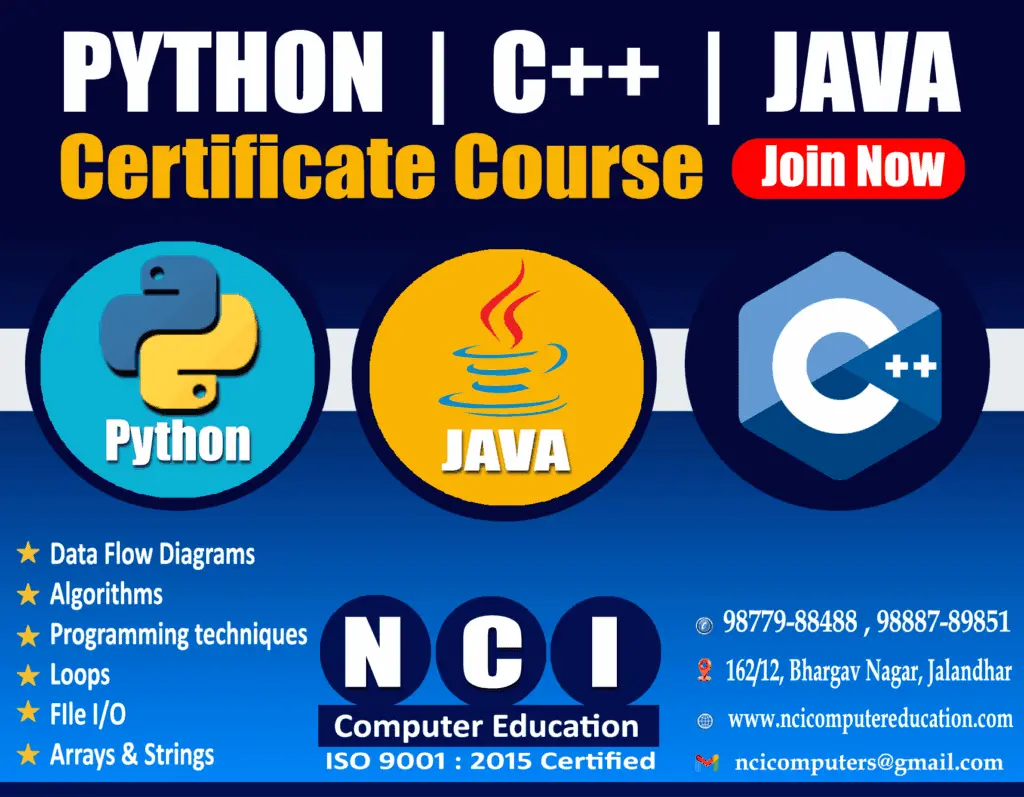 Python | C++ | Java Training Jalandhar