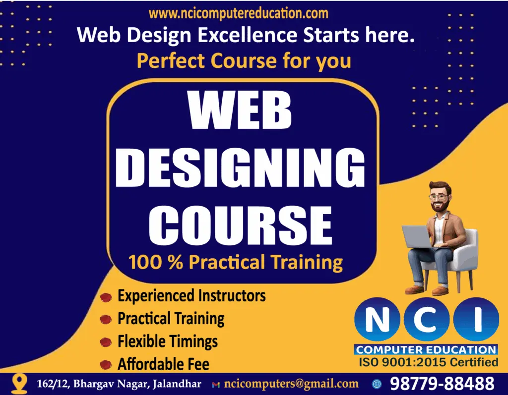 Web Designing course poster